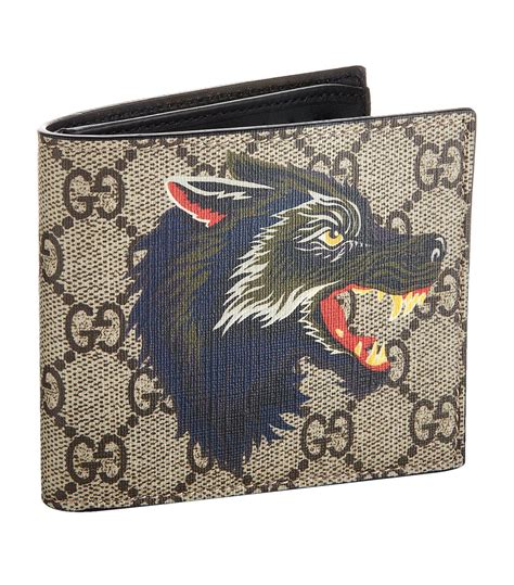 gucci wallet wolf face|Gucci zippy wallet.